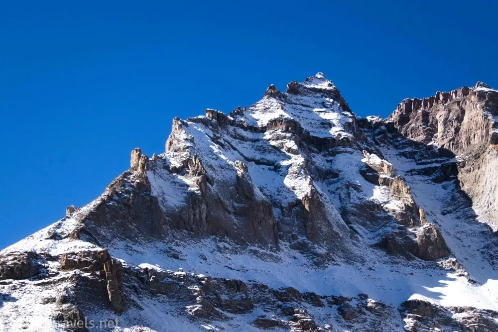 A snowy peak above Yankee Boy Basin in the San Juan Mountains of Colorado near Ouray