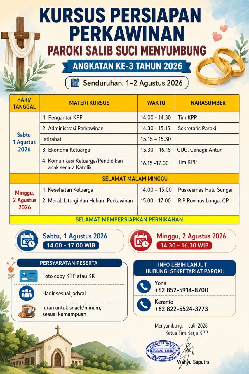 Jadwal Kursus Persiapan Perkawinan (KPP) - Foto 1