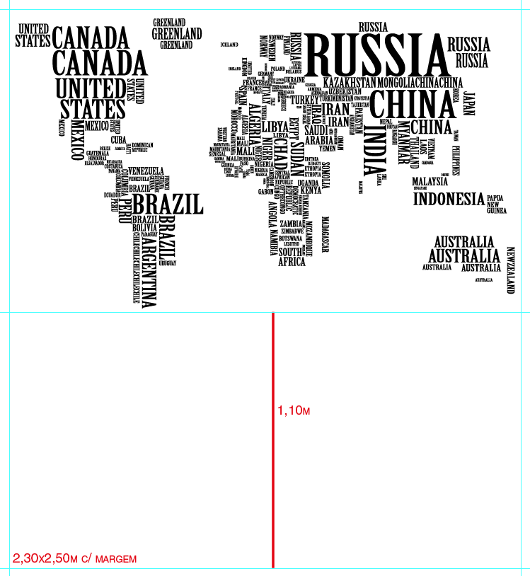 Painel de parede personalizado por metro quadrado.
