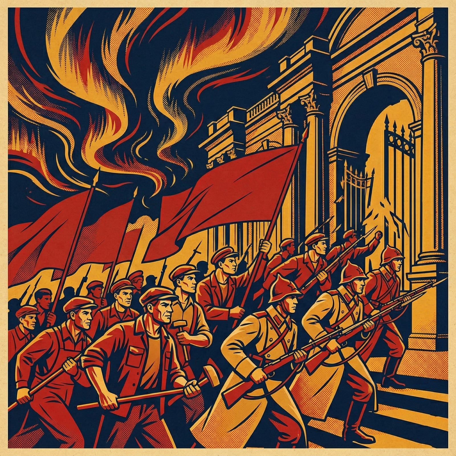 Minh họa Cách mạng Tháng Mười Nga năm 1917