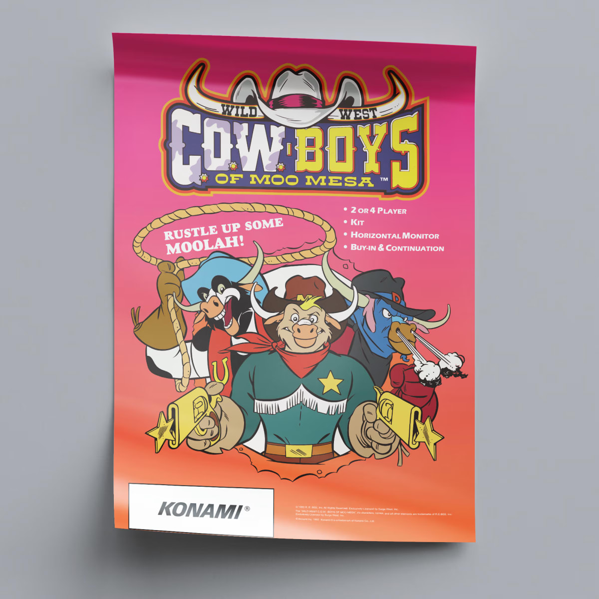 C.O.W Boys of Moo Mesa Arcade Poster - 1992