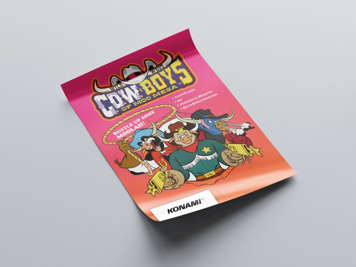 C.O.W Boys of Moo Mesa Arcade Poster - 1992