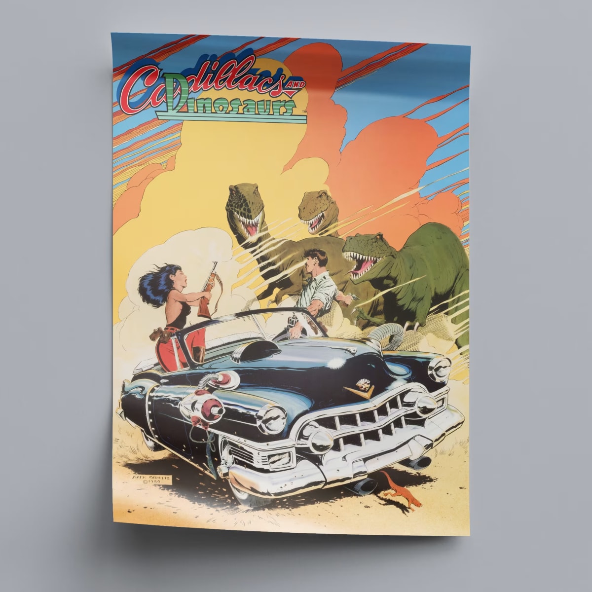 Cadillacs and Dinosaurs Arcade Poster - 1993