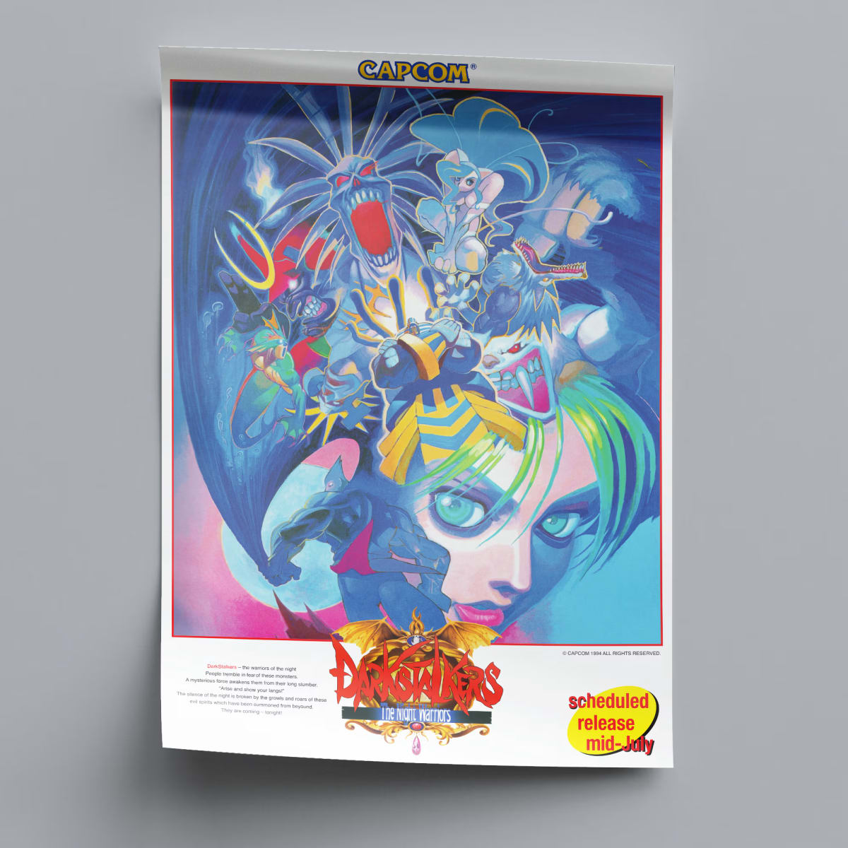 Darkstalkers Arcade Poster - 1994
