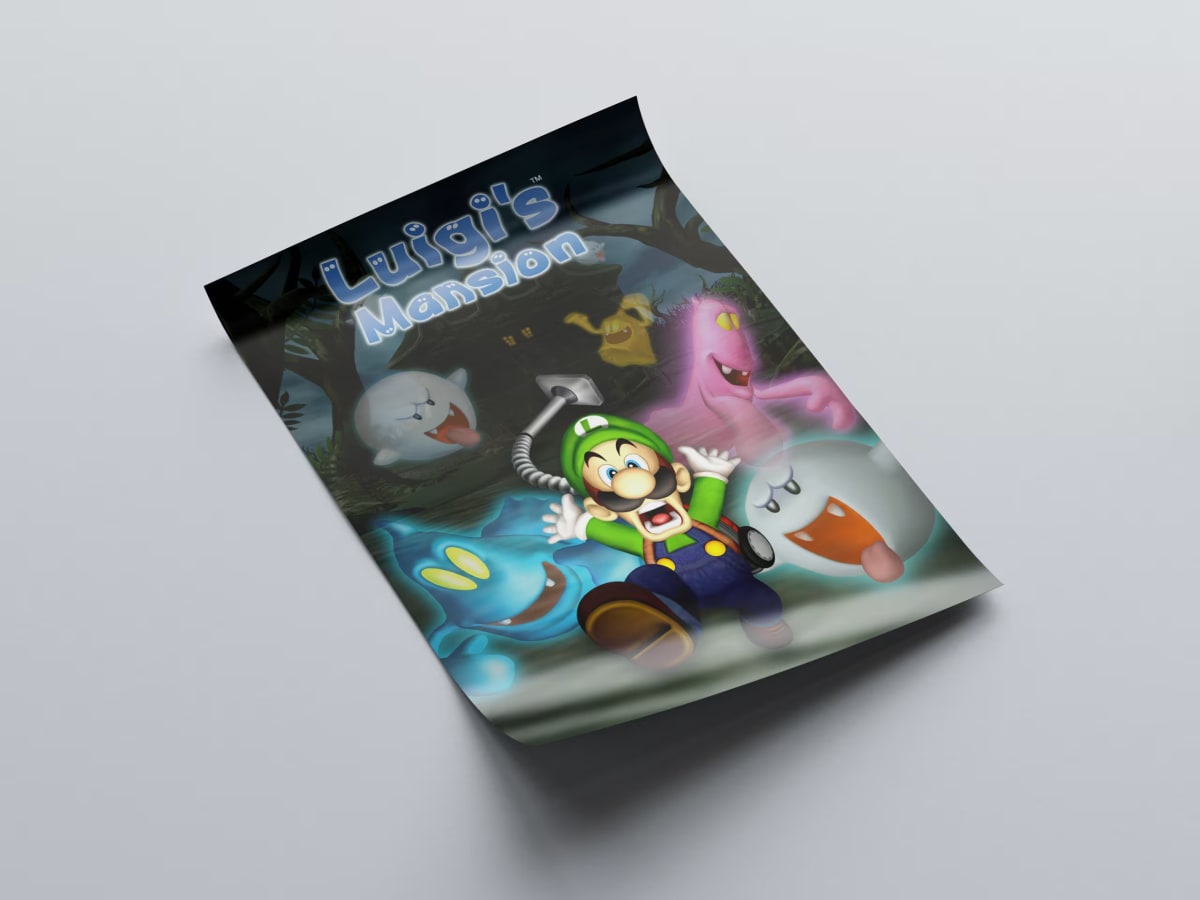Luigi's Mansion Game Poster - 2001