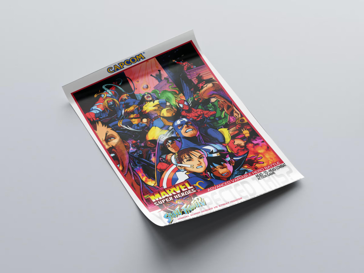 Marvel Super Heroes vs. Street Fighter USA Arcade Poster - 1997