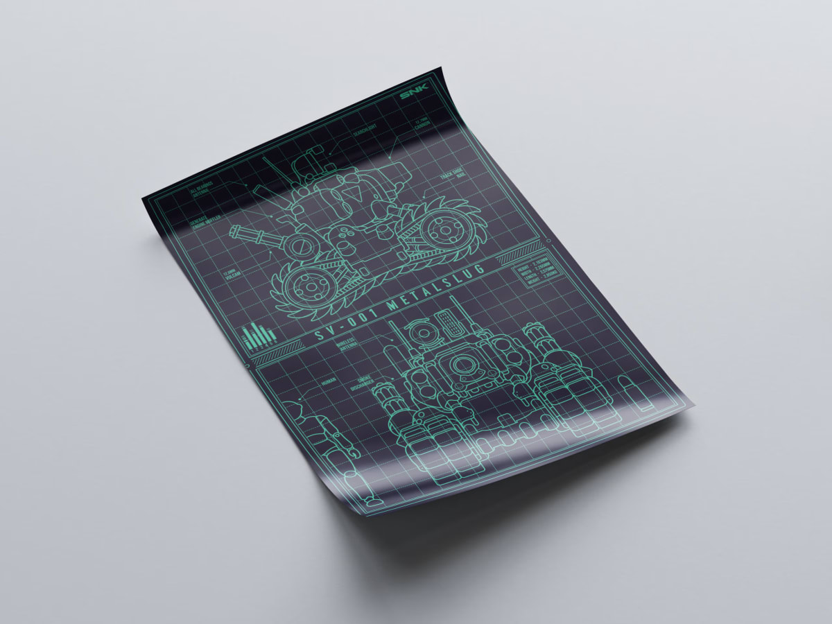Metal Slug Blue Print Arcade Poster