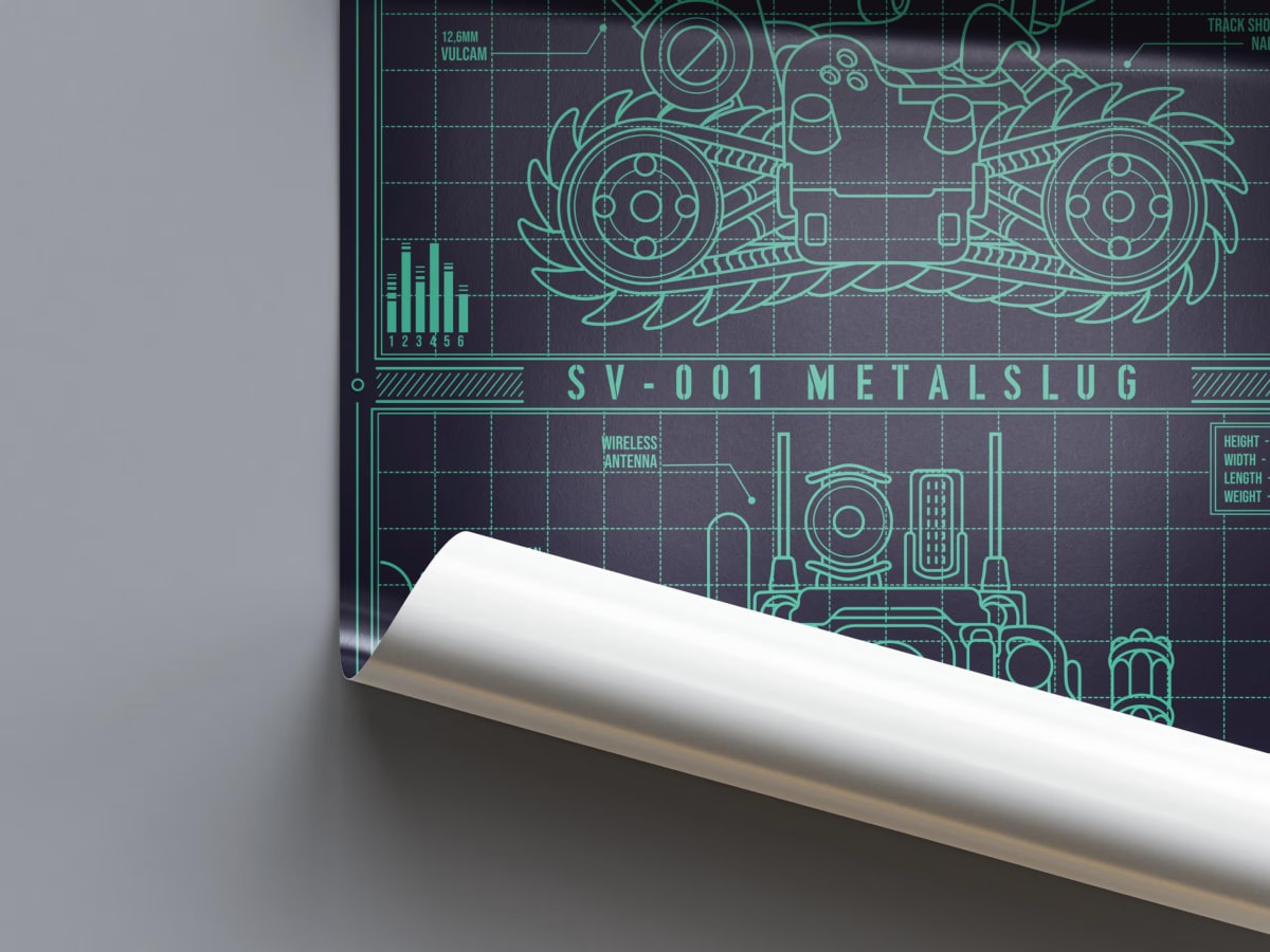 Metal Slug Blue Print Arcade Poster