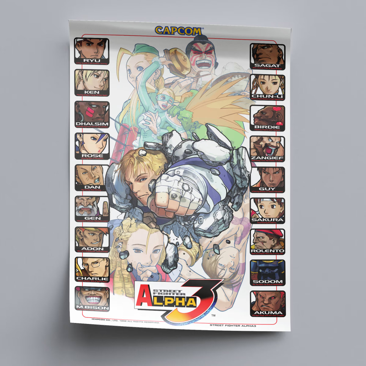 Street Fighter Alpha 3 Arcade Poster - 1998