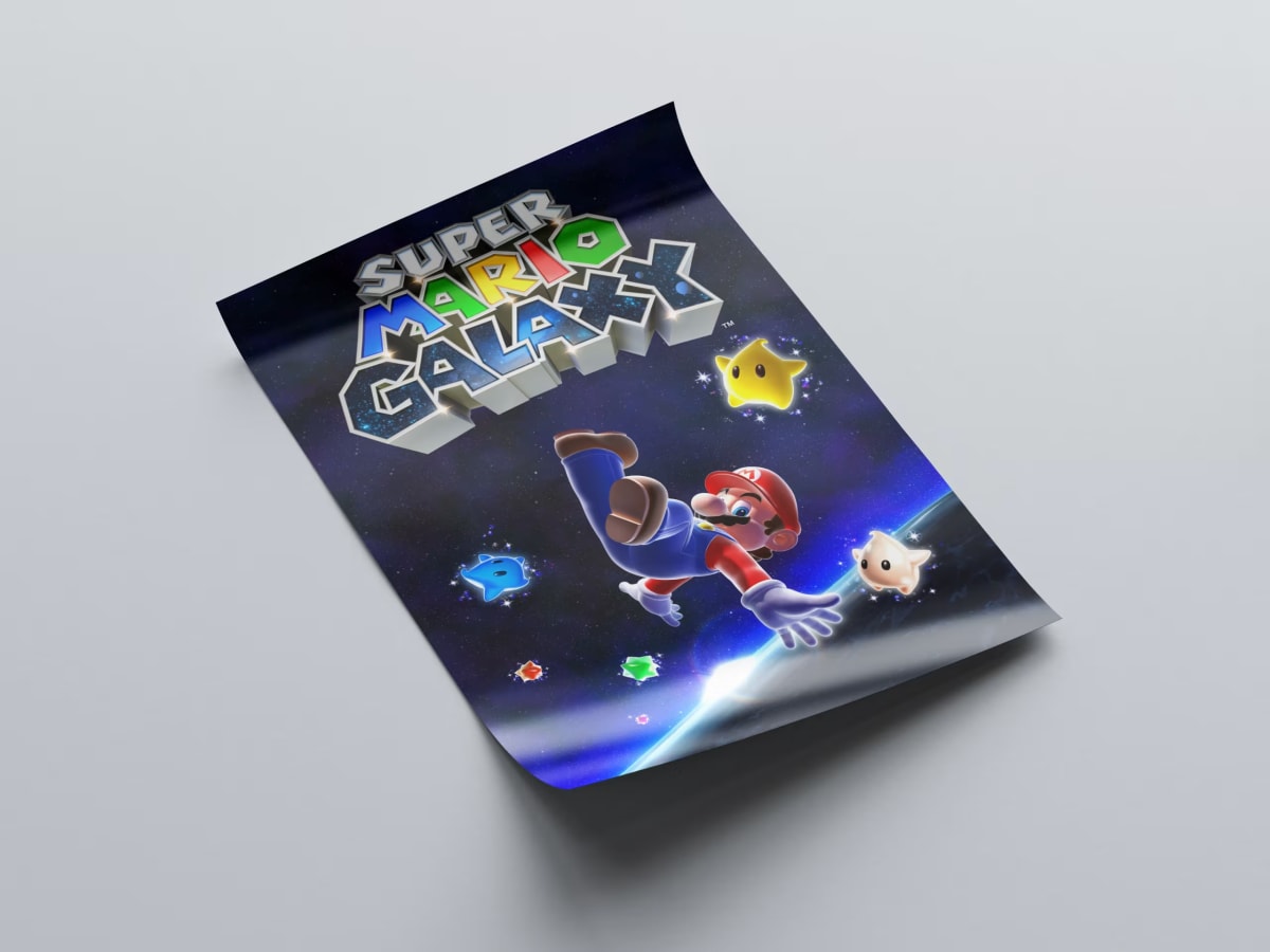 Super Mario Galaxy Game Poster - 2007