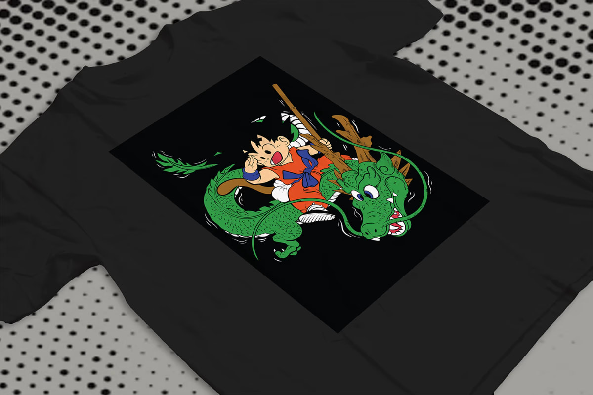 Kid Goku Riding Shenron