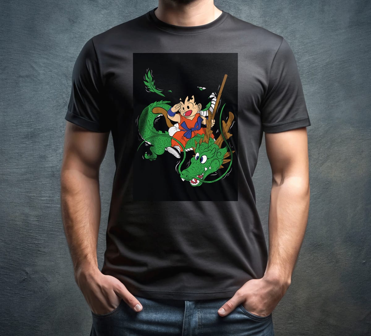 Kid Goku Riding Shenron