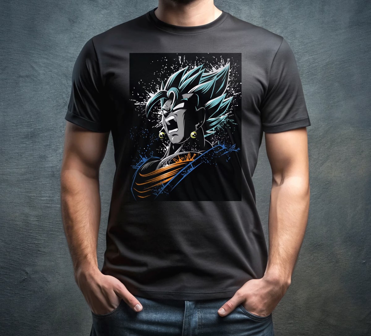 Vegito Blue Paint Splatter