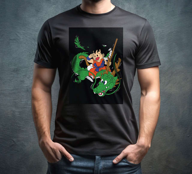 Kid Goku Riding Shenron