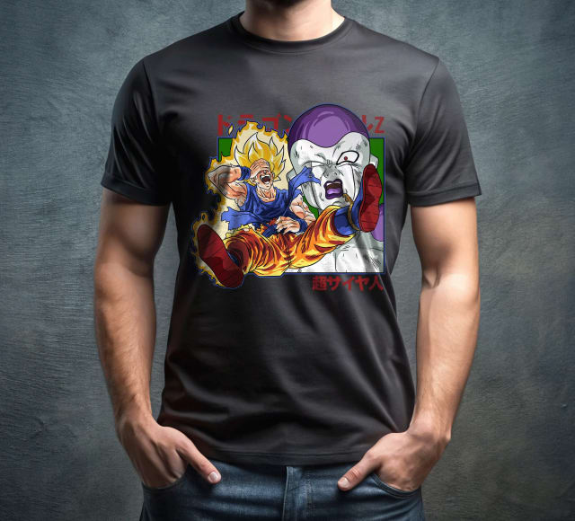 Super Saiyan Goku Kicks Frieza