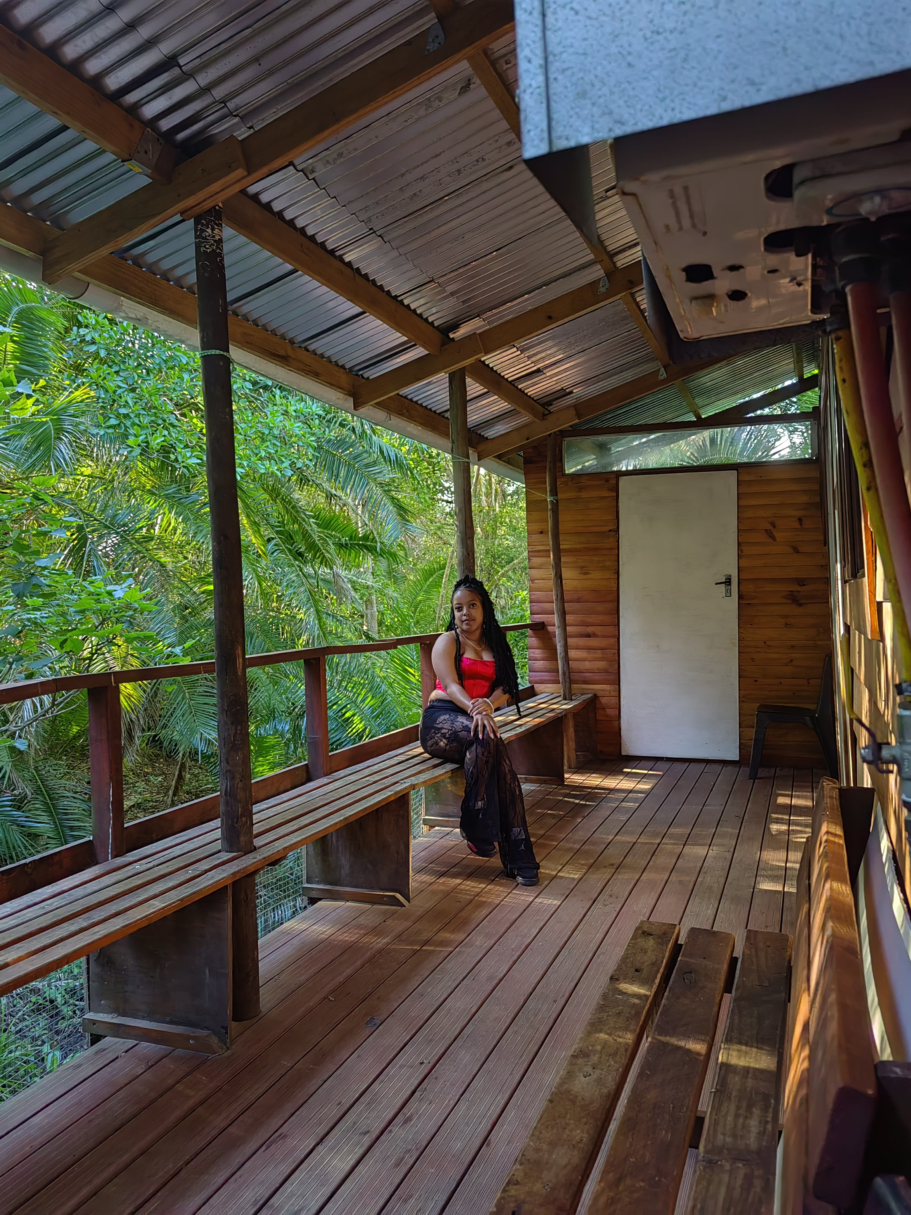 Seated small in the veranda architecture