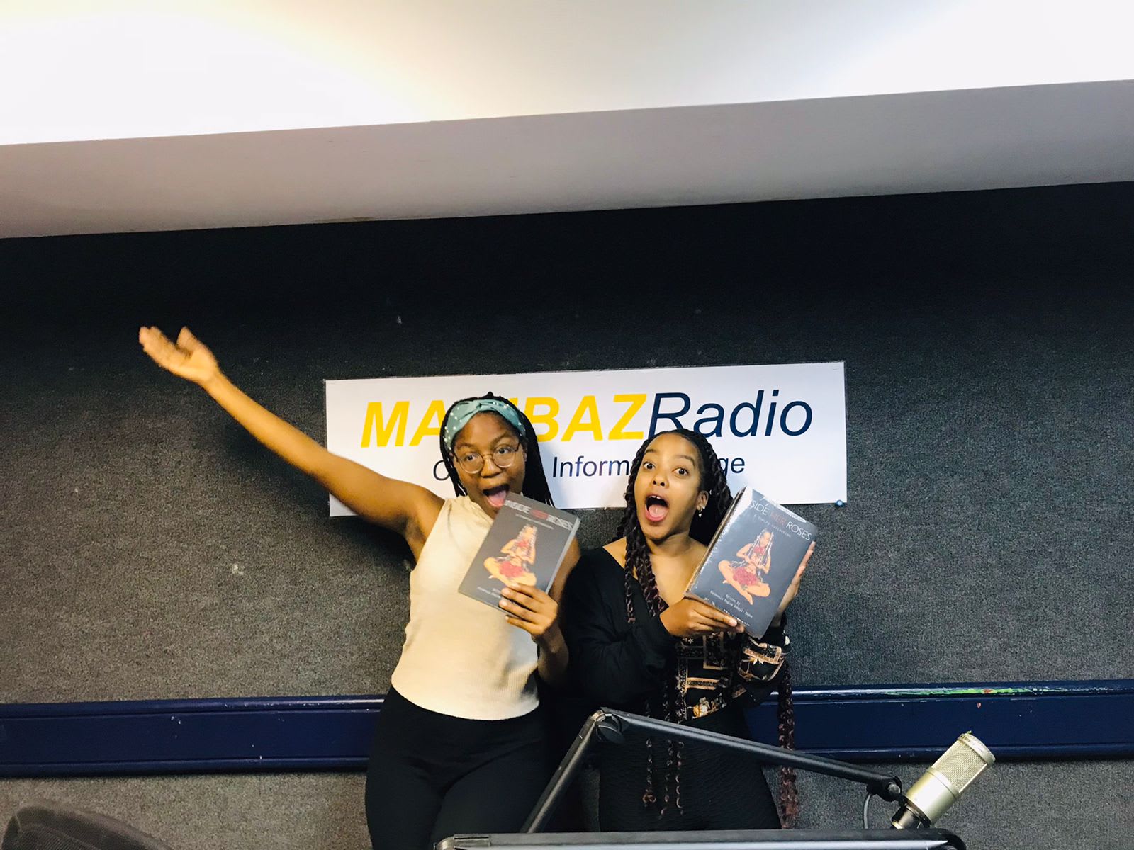 Celebrating after the Madibaz Radio interview