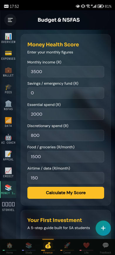 The money health calculator.