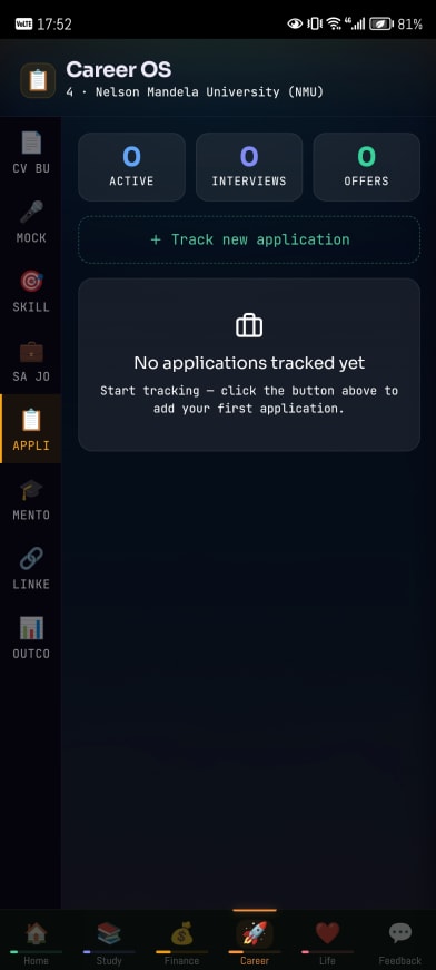 The application tracker.