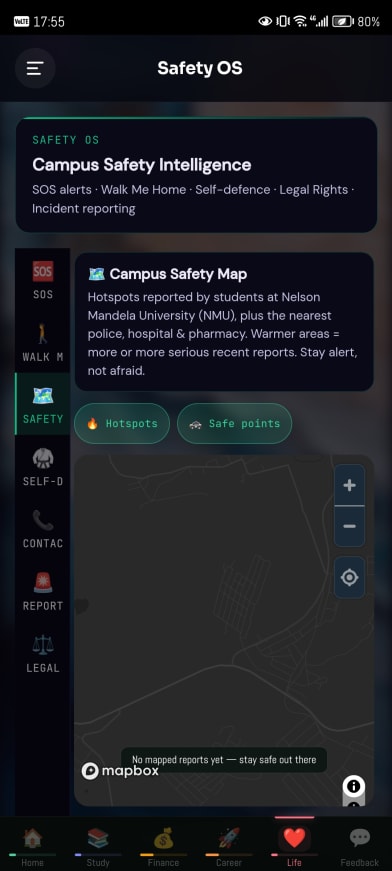 The campus safety map.