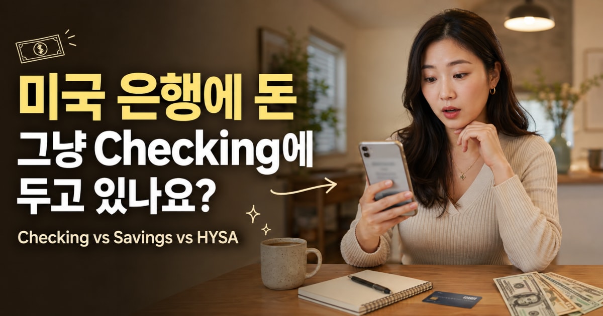 미국 은행에 돈, 그냥 Checking에 두고 있나요? 💵