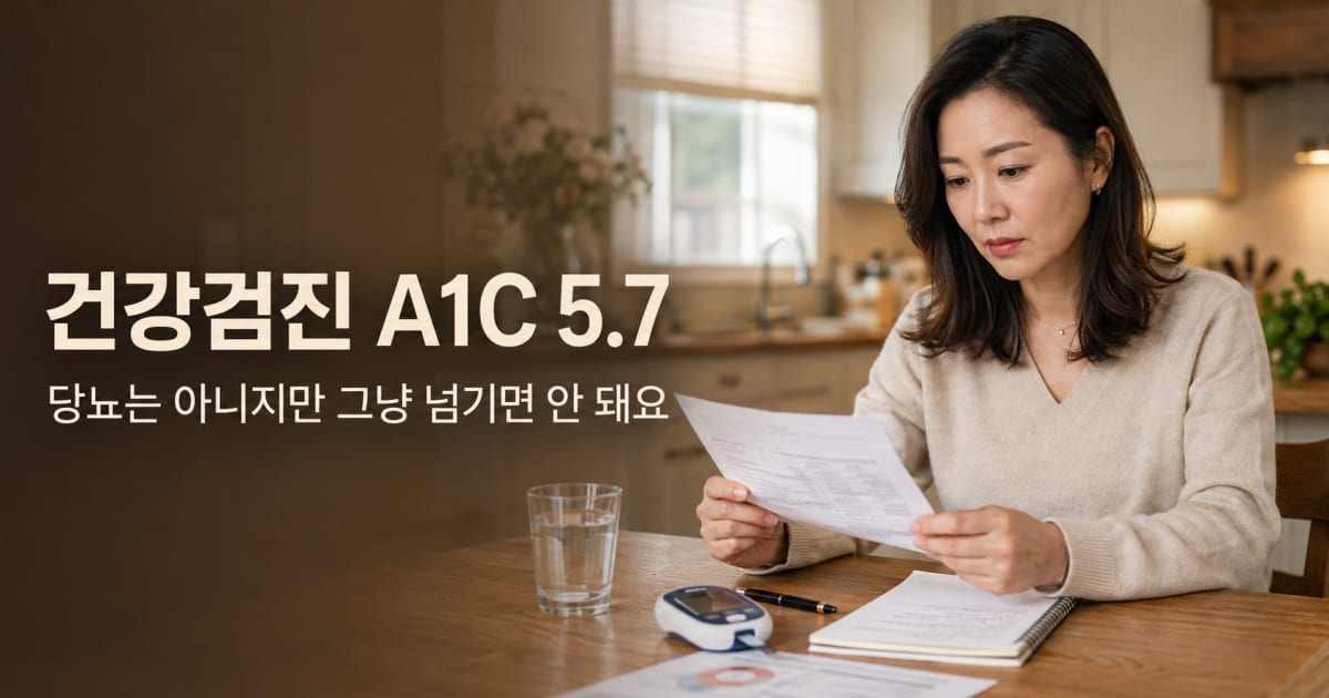 건강검진에서 A1C 5.7 나왔다고? 당뇨는 아니지만 그냥 넘길 숫자도 아니에요.