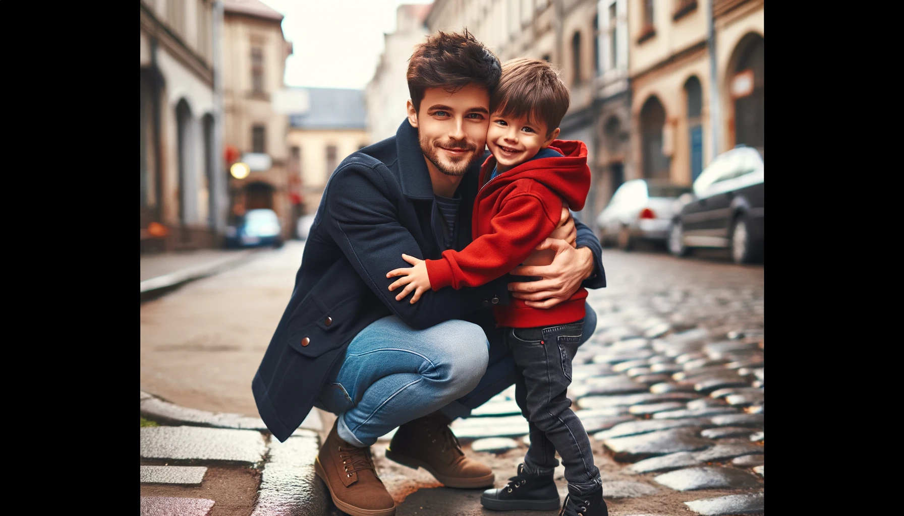 אב וילד מחייכים