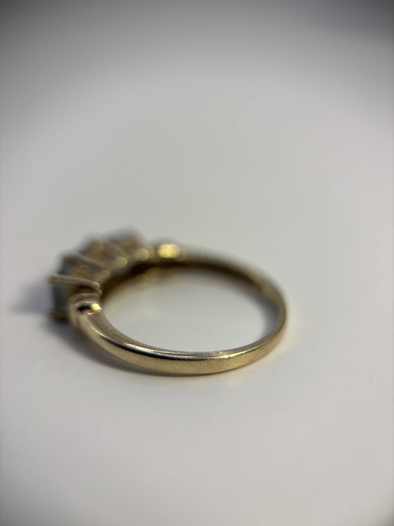 Anillo tresillo aguamarinas - 2