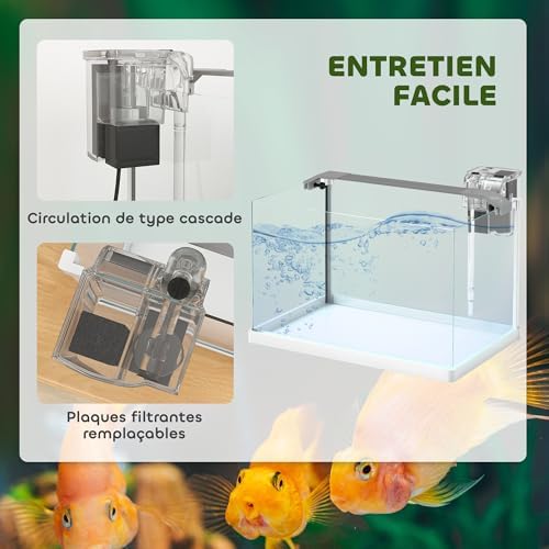Vue 3 de Pawhut Aquarium En Verre