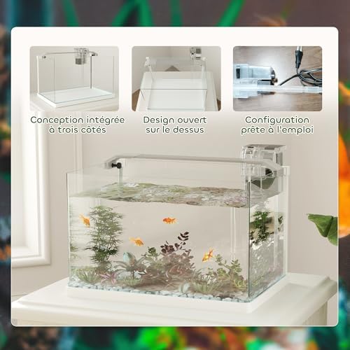 Vue 6 de Pawhut Aquarium En Verre