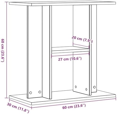 Vue 3 de Vidaxl Support Daquarium En