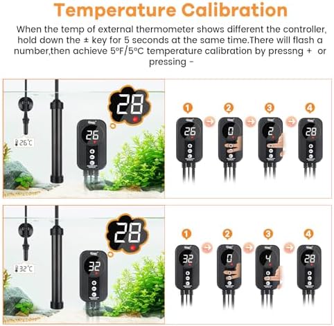 Vue 4 de Hygger Titanium Chauffage Aquarium