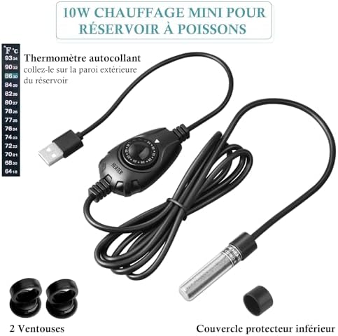 Vue 5 de Chauffage Aquarium Usb