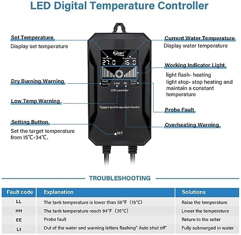 Vue 4 de Hygger Chauffage Aquariumchauffage Pour