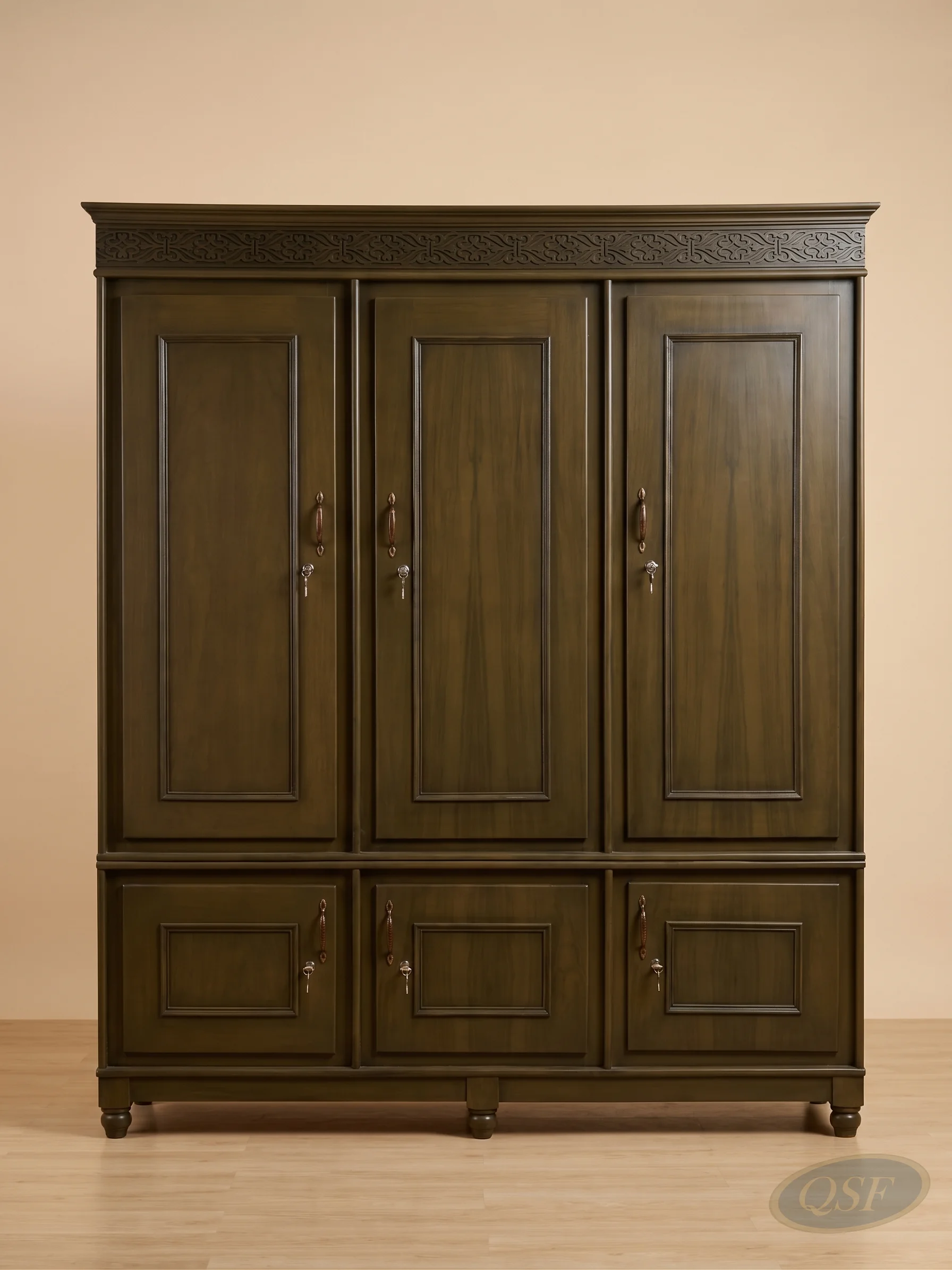 Ornate Mahogany Almirah