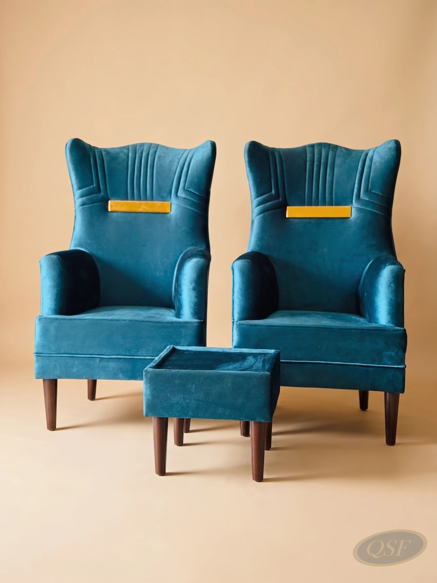 The Aurelia Velvet Wingback Armchair