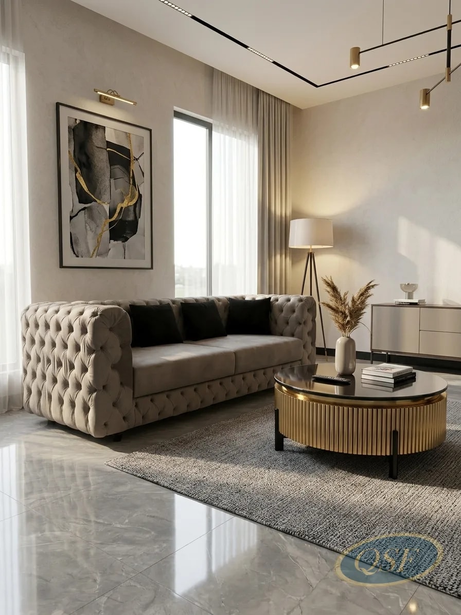 Lavender Linen Spring Sofa Edition 2