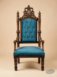 The Sovereign Teal Velvet Throne
