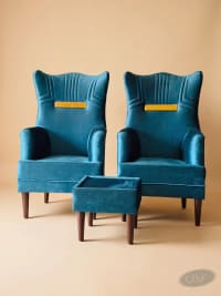 The Aurelia Velvet Wingback Armchair