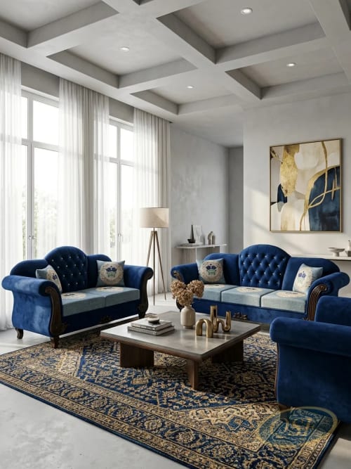 Ivory Boucle Modern Sofa