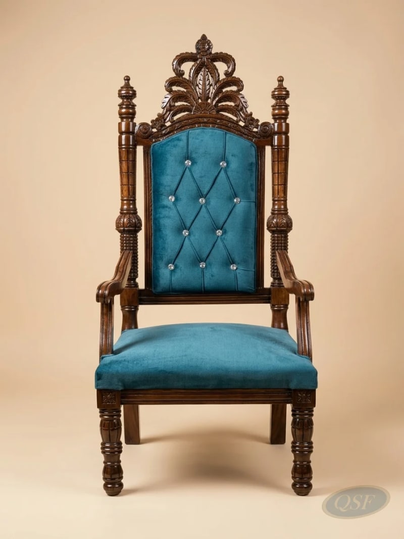 The Sovereign Teal Velvet Throne