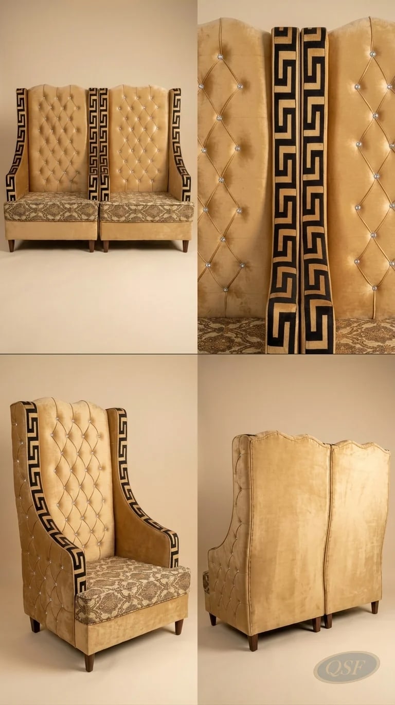 The Aurelia Royal Wingback Settee
