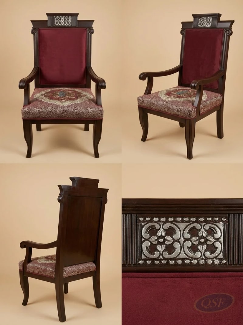 The Sovereign Crimson Velvet Armchair