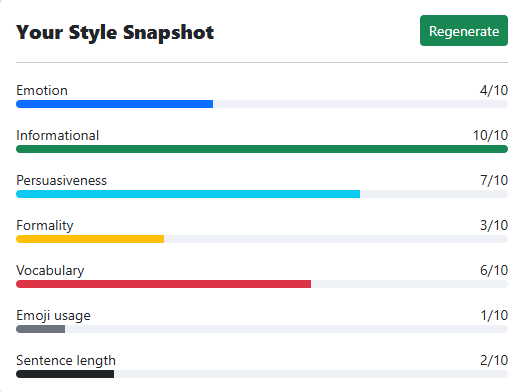 Style Snapshot Interface