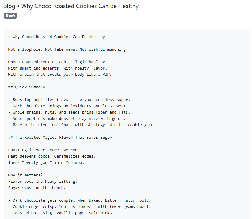Content Generation Interface