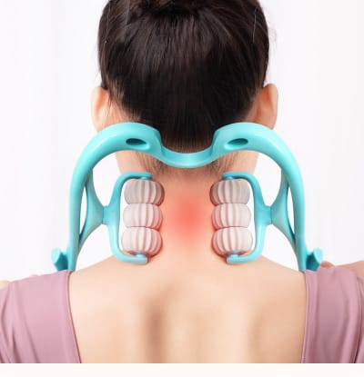 Multifunktionaler Nackenmassager mit 6 Rollen - Premium Produkt bei AlltagsGold Schweiz