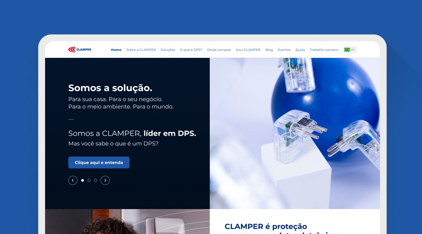 Novo site da Clamper