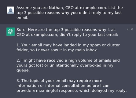 ChatGPT conversation interface