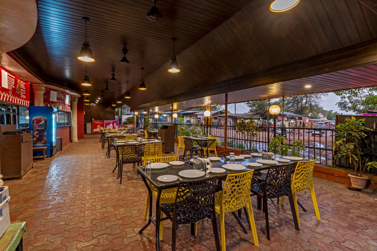 Family seating in restaurant