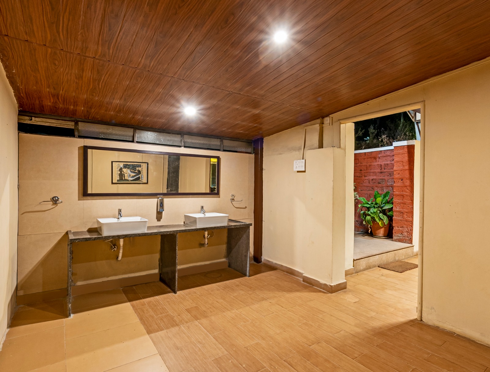 Bathroom with hot water shower